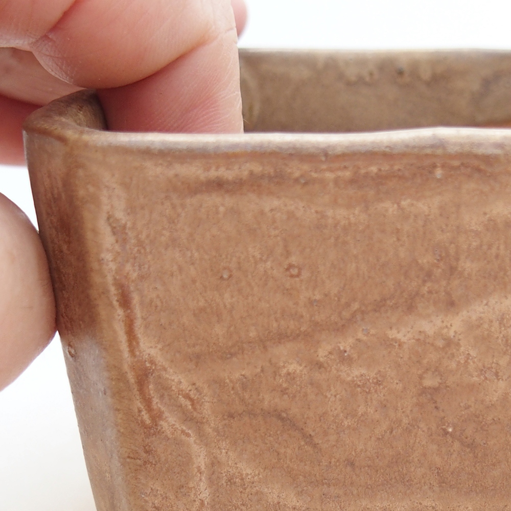 Ceramic bonsai bowl 9 x 9 x 7 cm, colour beige