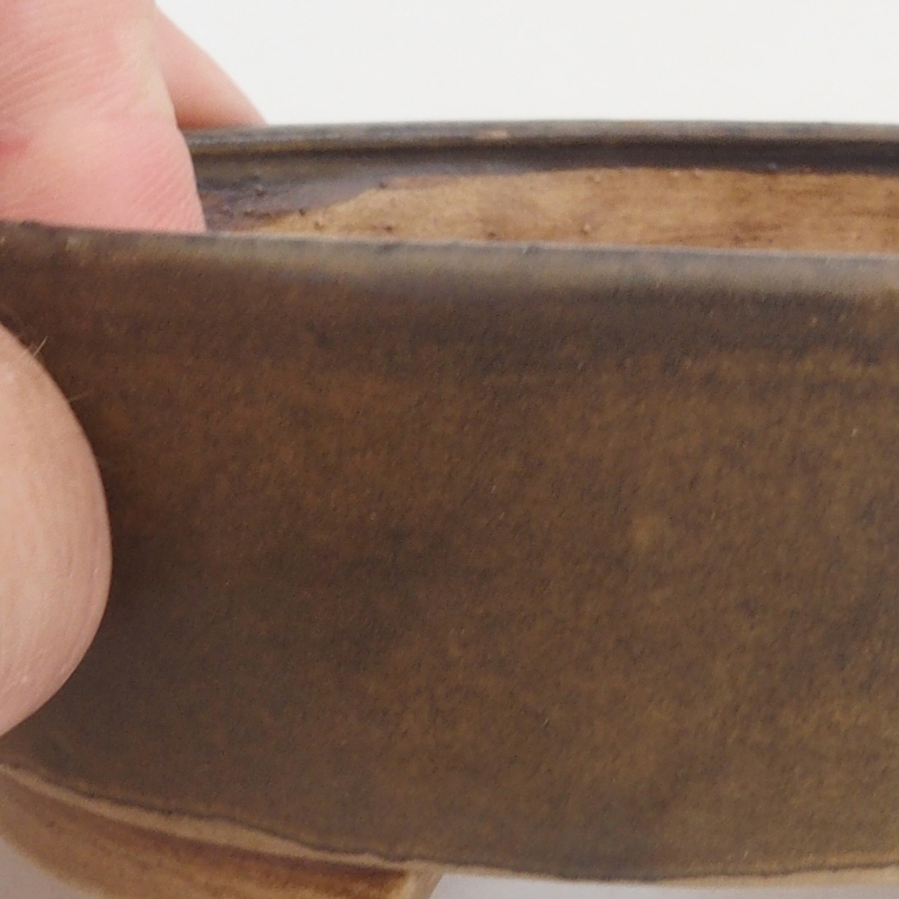 Ceramic bonsai bowl 9,5 x 8 x 3 cm, color brown