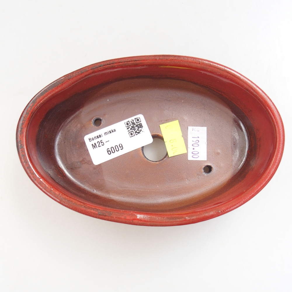 Ceramic bonsai bowl 15 x 9,5 x 4 cm, color red