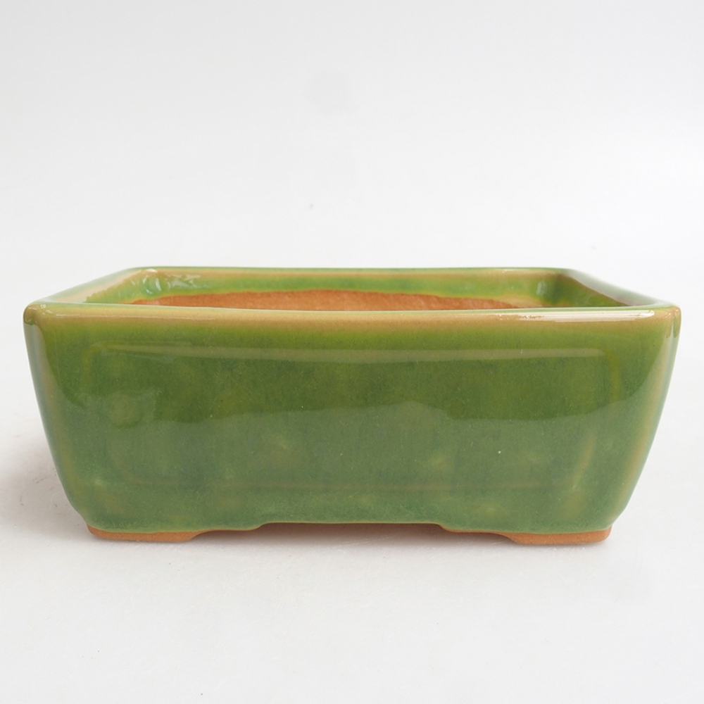 Ceramic bonsai bowl 13 x 10 x 5 cm, color green