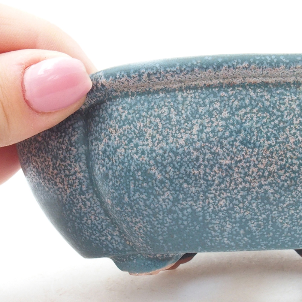 Ceramic bonsai bowl 12,5 x 10 x 4,5 cm, color blue