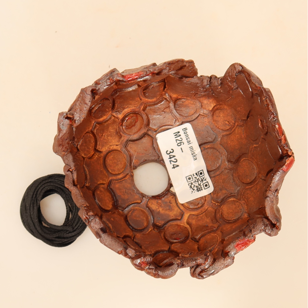Ceramic Kokedama Pot, 10 x 10 x 8 cm, Brown