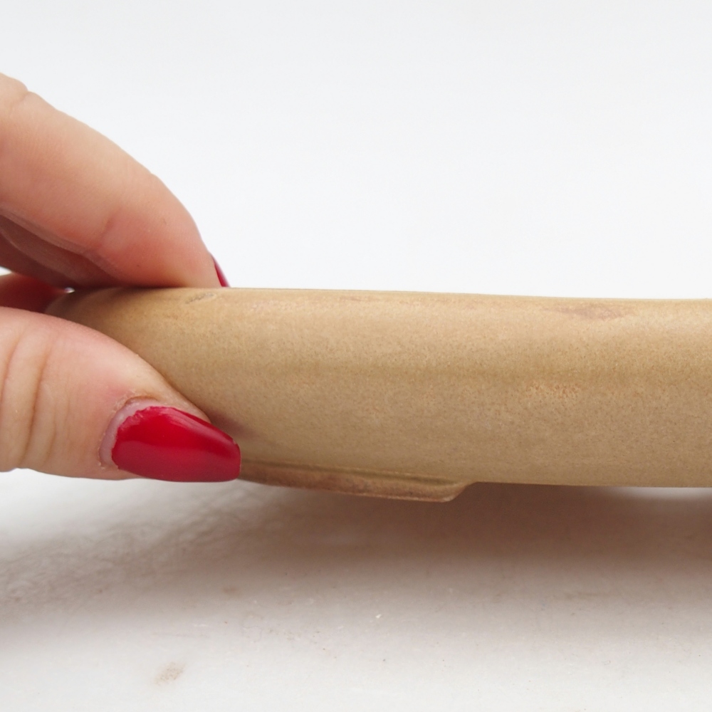 Ceramic bonsai bowl 22 x 17 x 3 cm, colour red