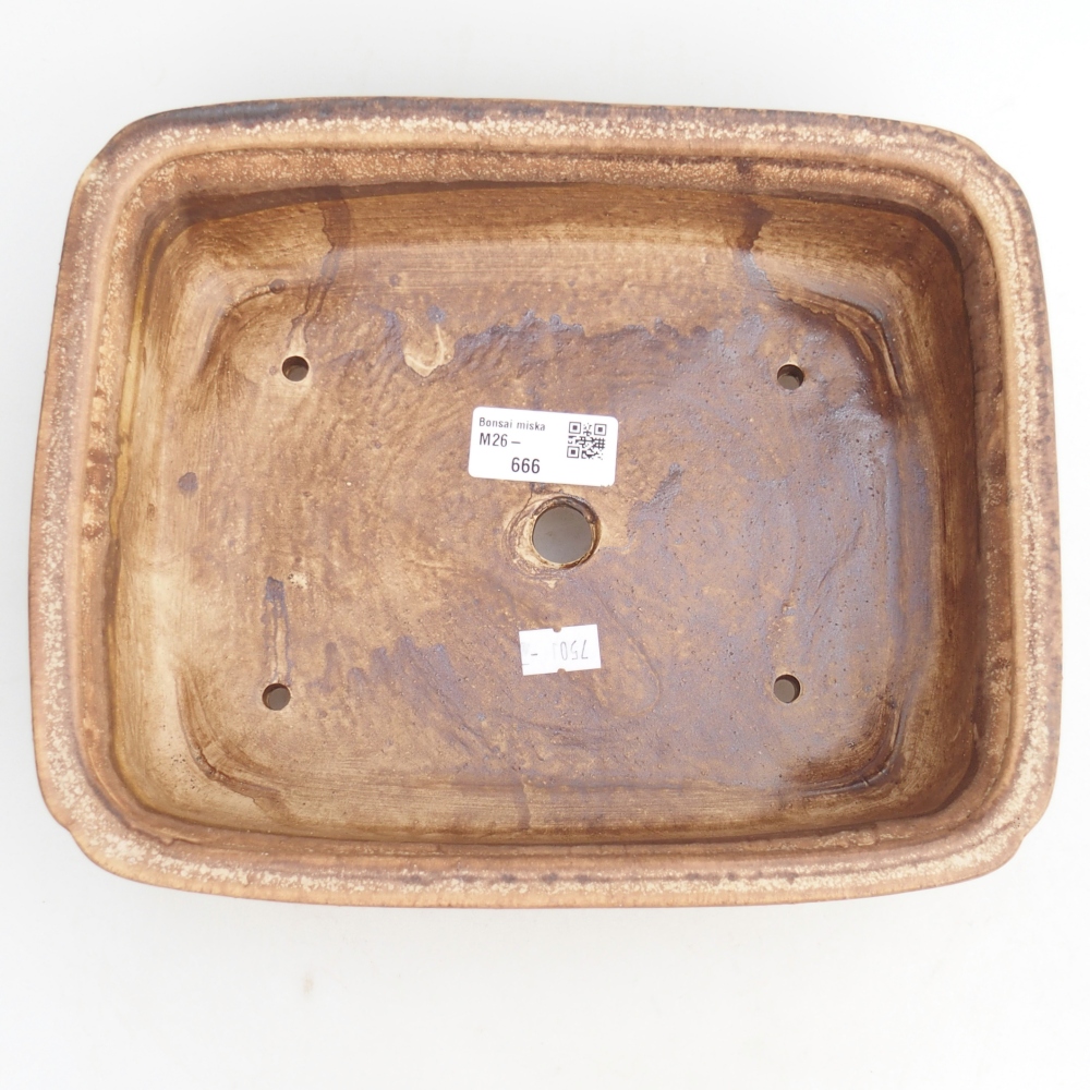 Ceramic bonsai bowl 25 x 20 x 7,5 cm, pink