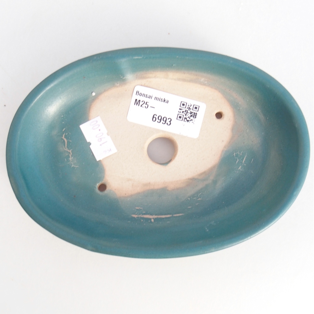 Ceramic bonsai bowl 15,5 x 11 x 2,5 cm, colour blue