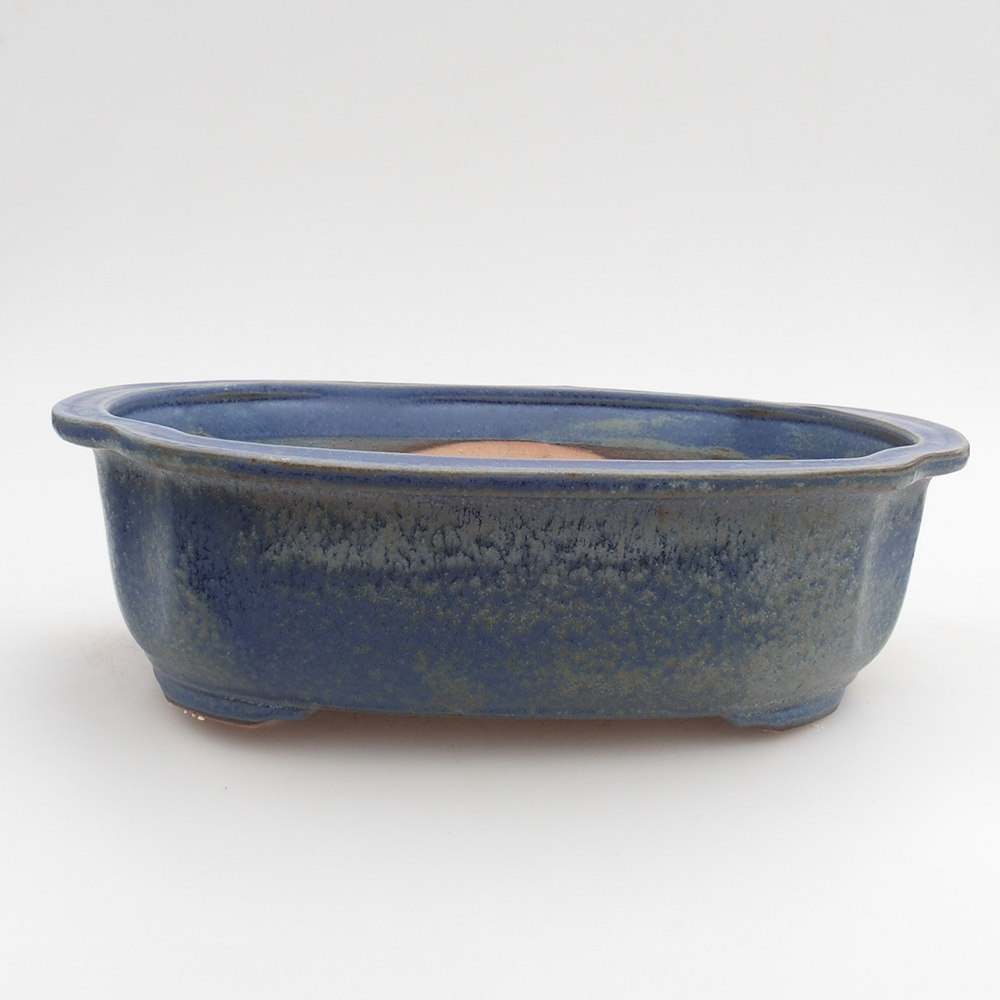 Ceramic bonsai bowl 24 x 19,5 x 7 cm, colour blue
