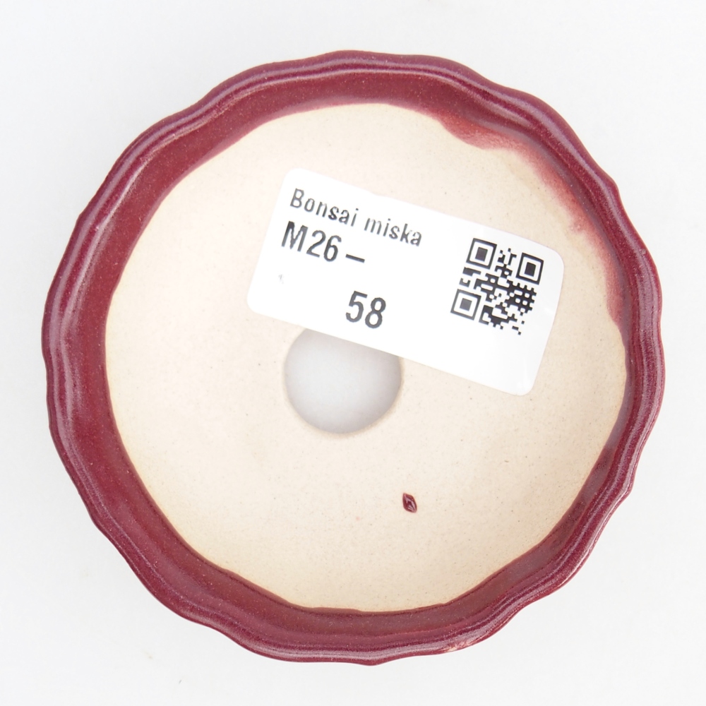 Mini bonsai bowl 7,5 x 7,5 x 2,5 cm, burgundy
