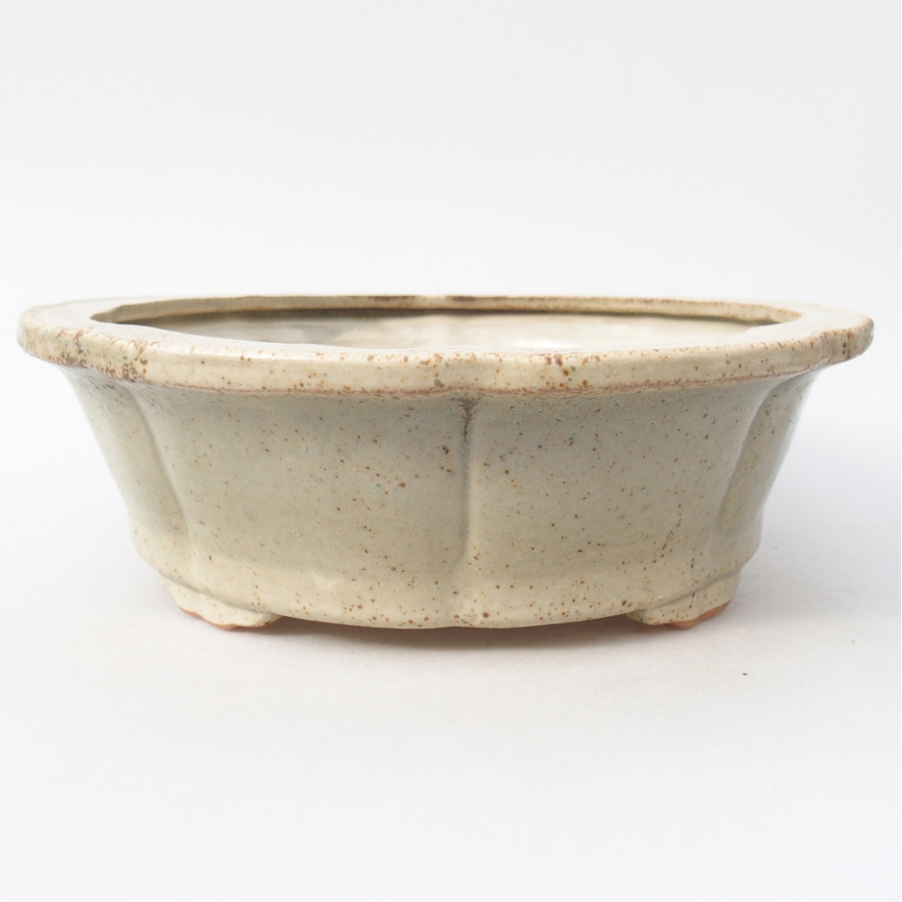 Ceramic bonsai bowl 26 x 26 x 8,5 cm, colour beige