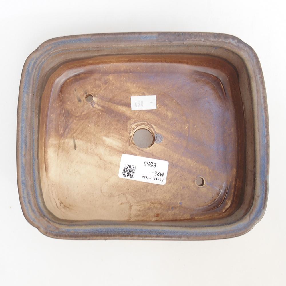 Ceramic bonsai bowl 20 x 17 x 6 cm, colour blue