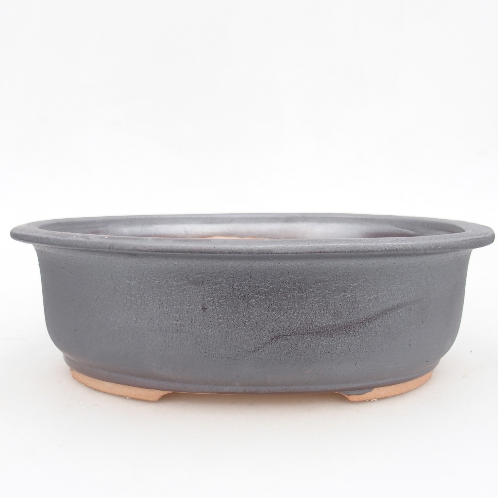Ceramic bonsai bowl 23 x 19 x 7 cm, metal colour