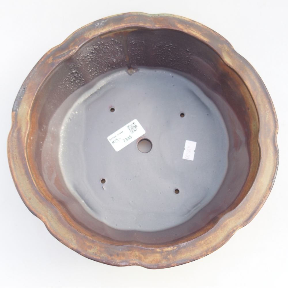 Ceramic bonsai bowl 26 x 26 x 8,5 cm, brown