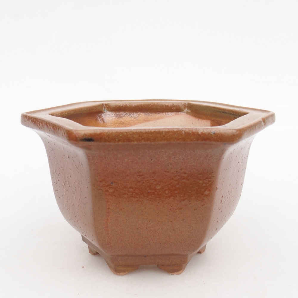 Ceramic bonsai bowl 13 x 11,5 x 8 cm, brown