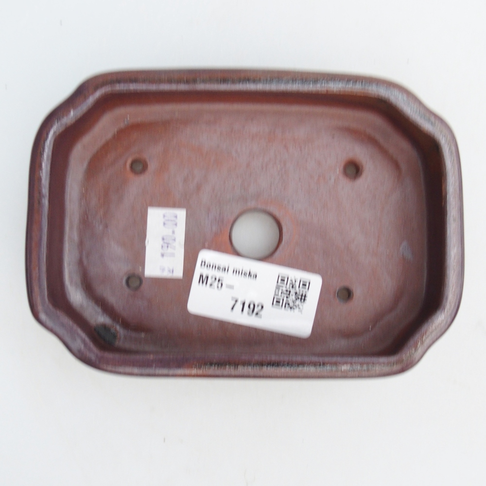 Ceramic bonsai bowl 13 x 9 x 3 cm, brown