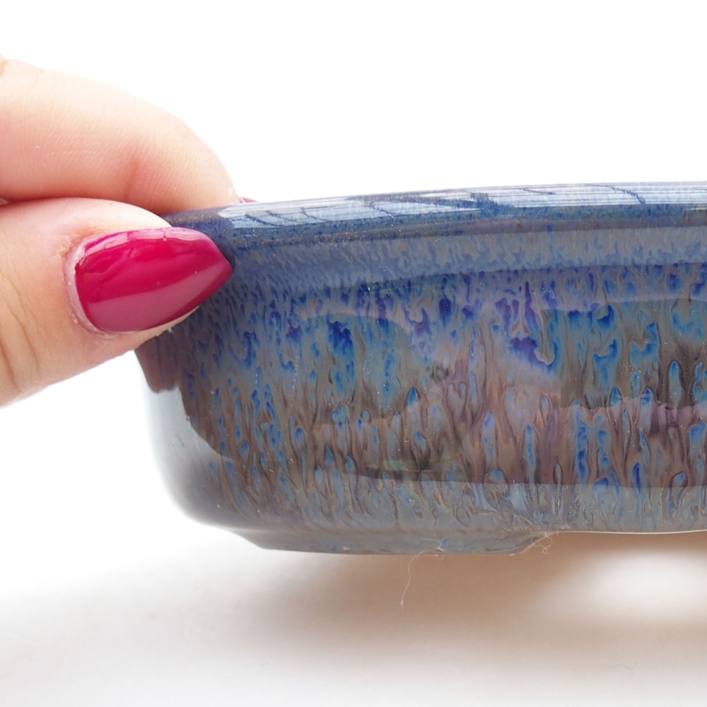 Ceramic bonsai bowl  15 x 11 x 4 cm, color blue
