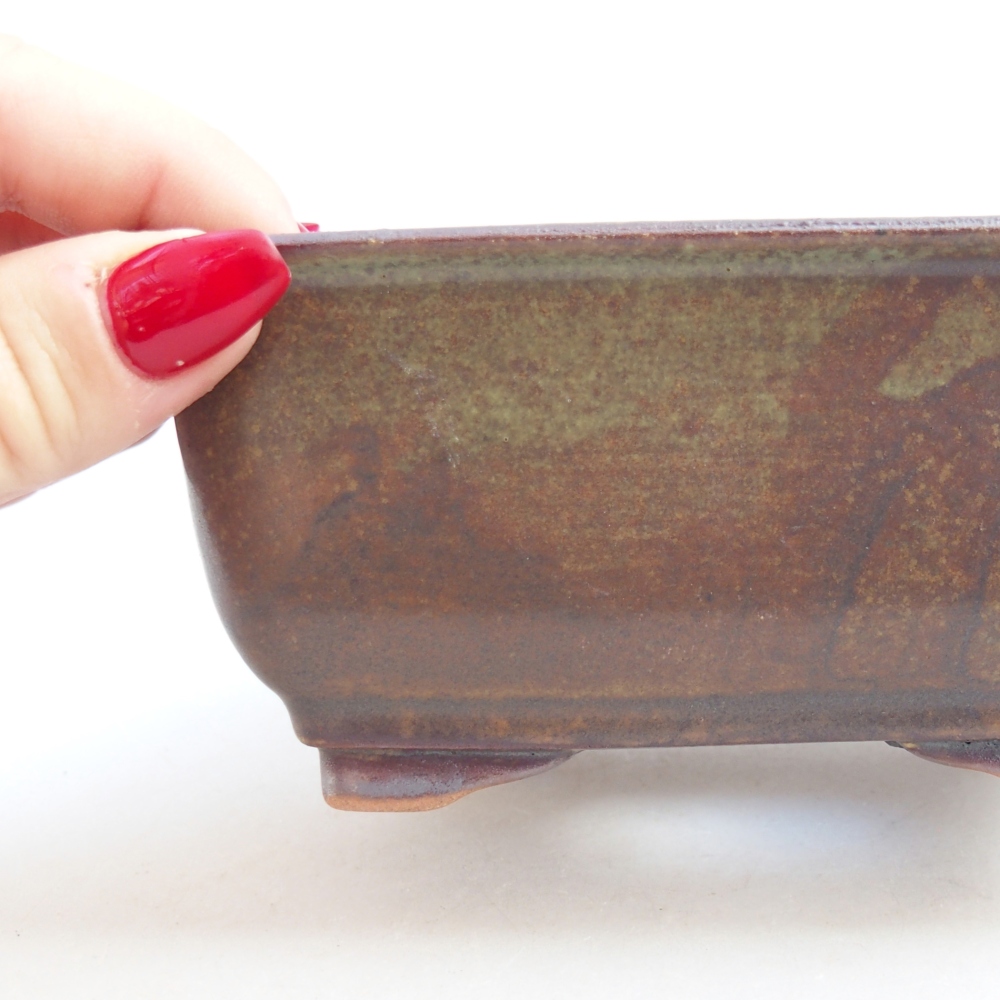 Ceramic bonsai bowl 13 x 10 x 5,5 cm, brown