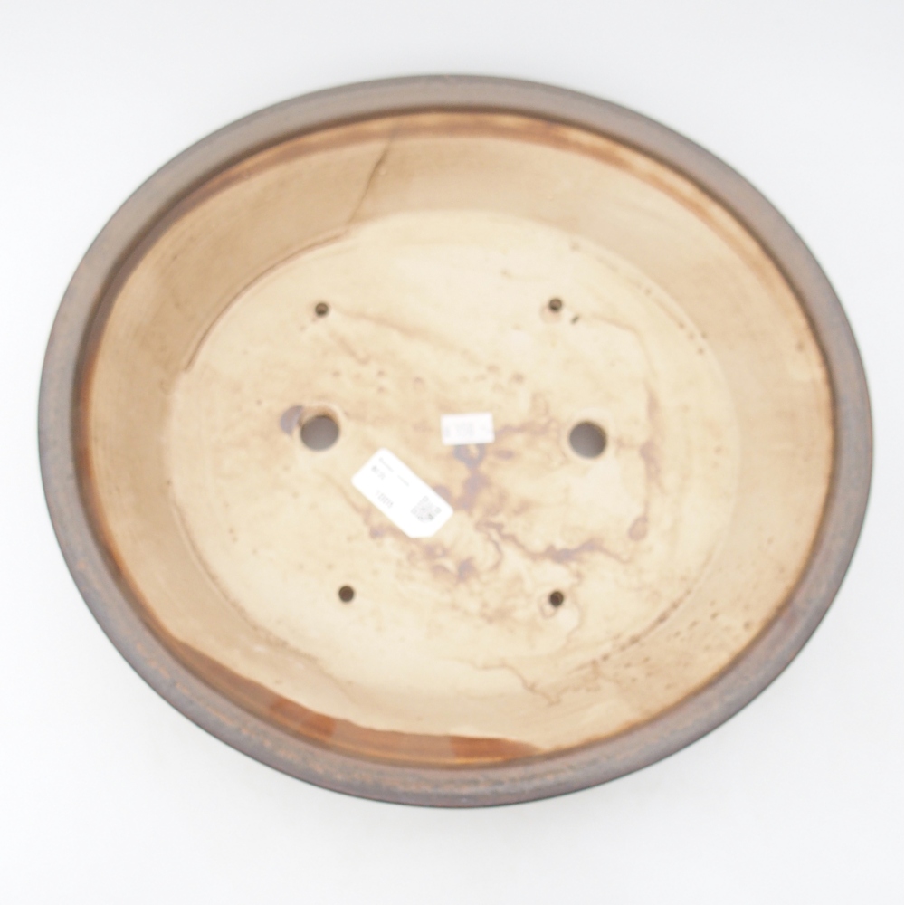 Ceramic bonsai bowl 32 x 29 x 7 cm, brown