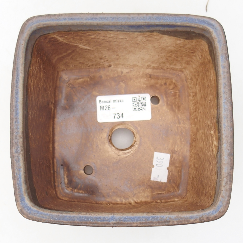 Ceramic bonsai bowl 12,5 x 12,5 x 8 cm, colour blue