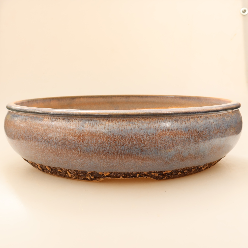 Ceramic bonsai pot, 32.5 x 32.5 x 8 cm, blue - IN-STORE PICKUP ONLY or pallet shipping