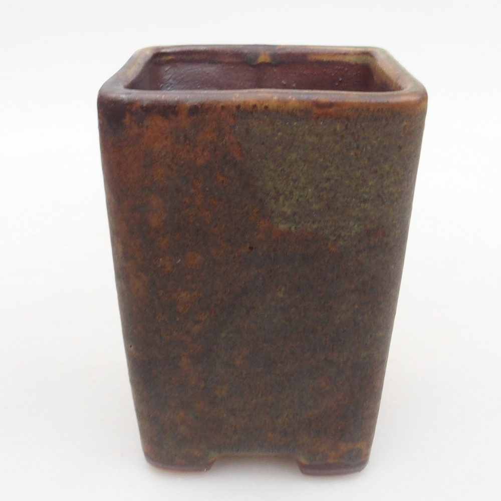 Ceramic bonsai bowl 7,5 x 7,5 x 10,5 cm, color brown