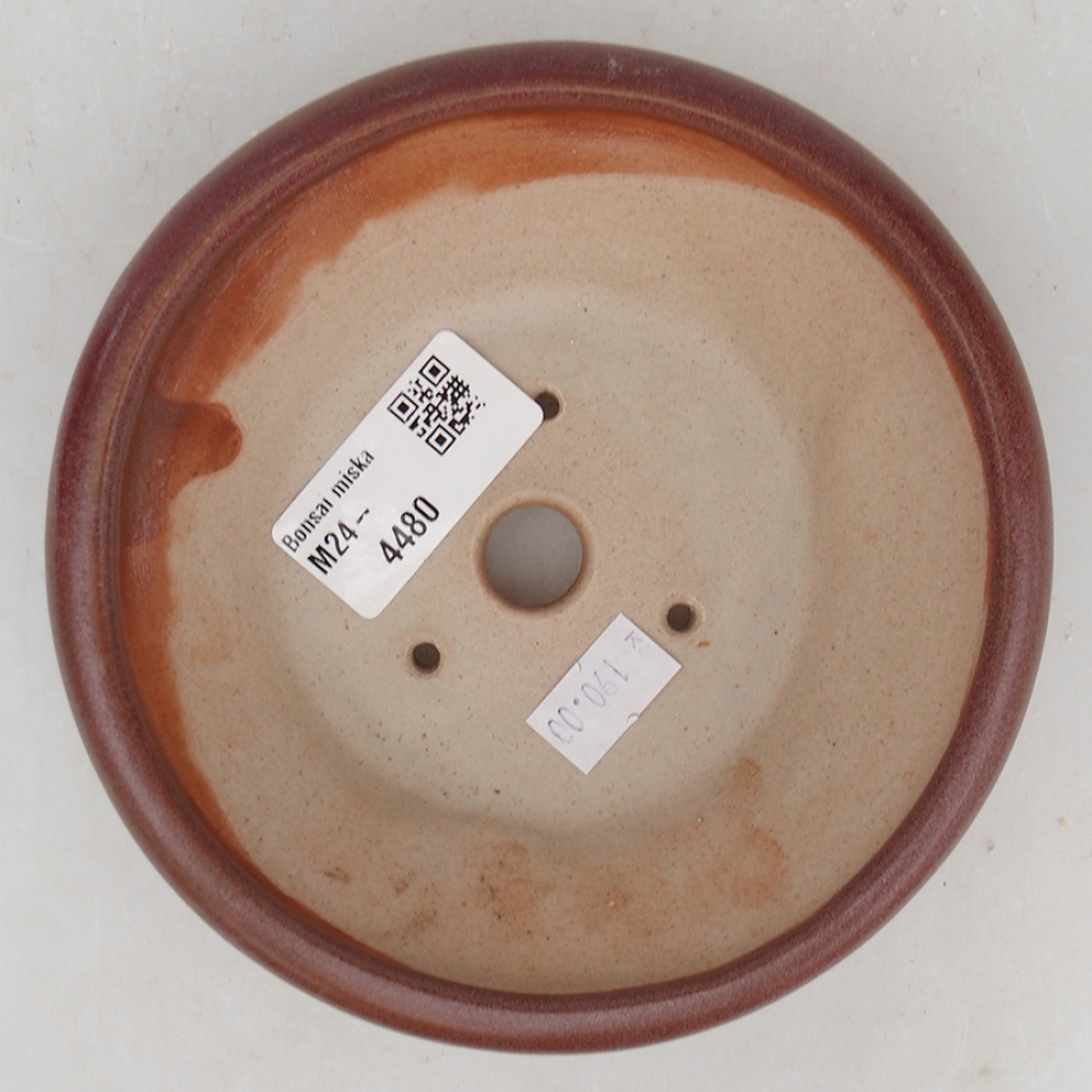 Ceramic bonsai bowl 13,5 x 13,5 x 4,5 cm, burgundy blue