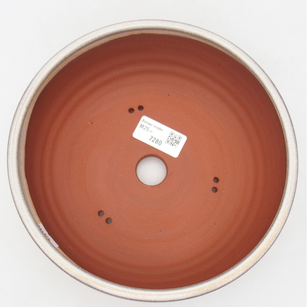 Ceramic bonsai bowl 19,5 x 19,5 x 6,5 cm, colour beige