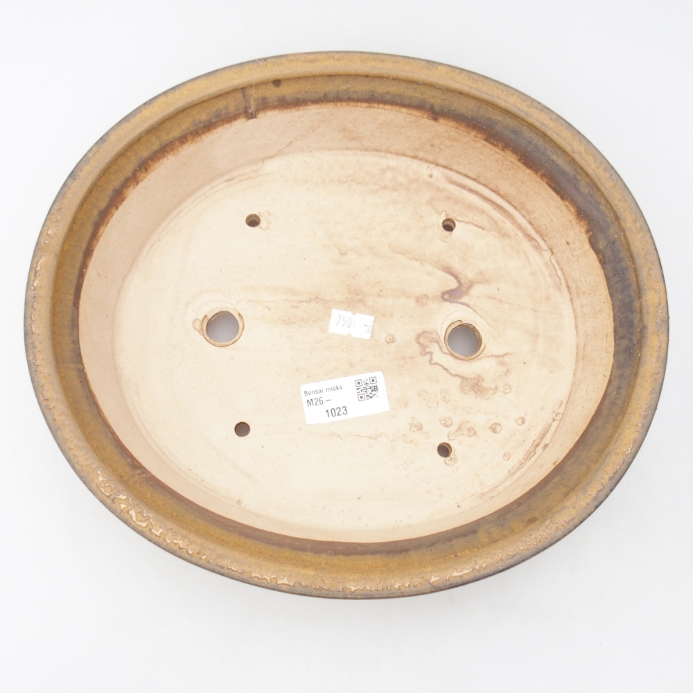 Ceramic bonsai bowl 28 x 25 x 6,5 cm, brown