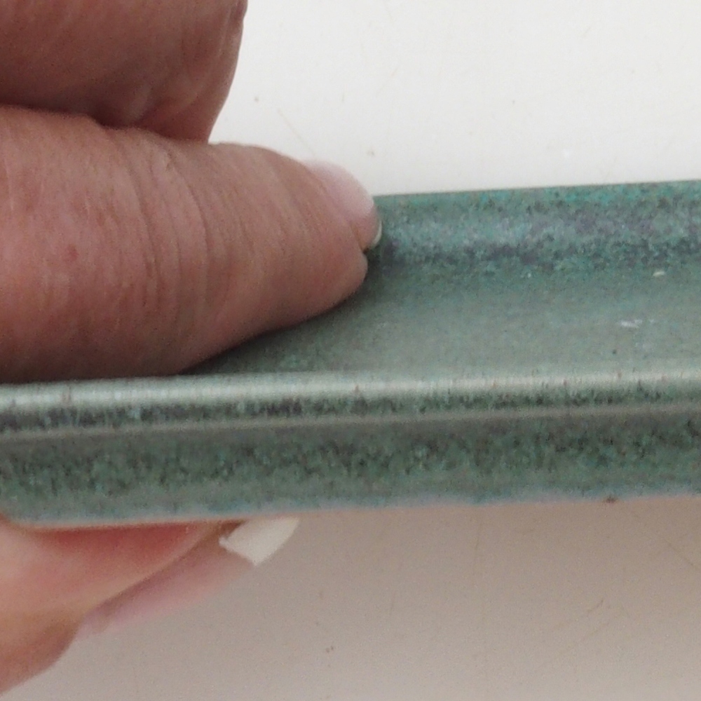 Bonsai bowl rectangle D5-S - 11.5 x 8.5 x 1 cm - green