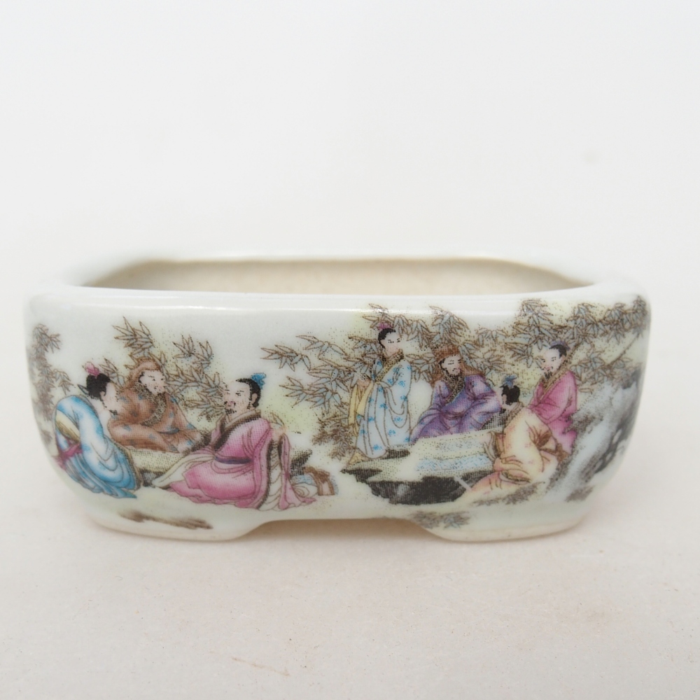 Mini bonsai bowl 8 x 6 x 3 cm, white