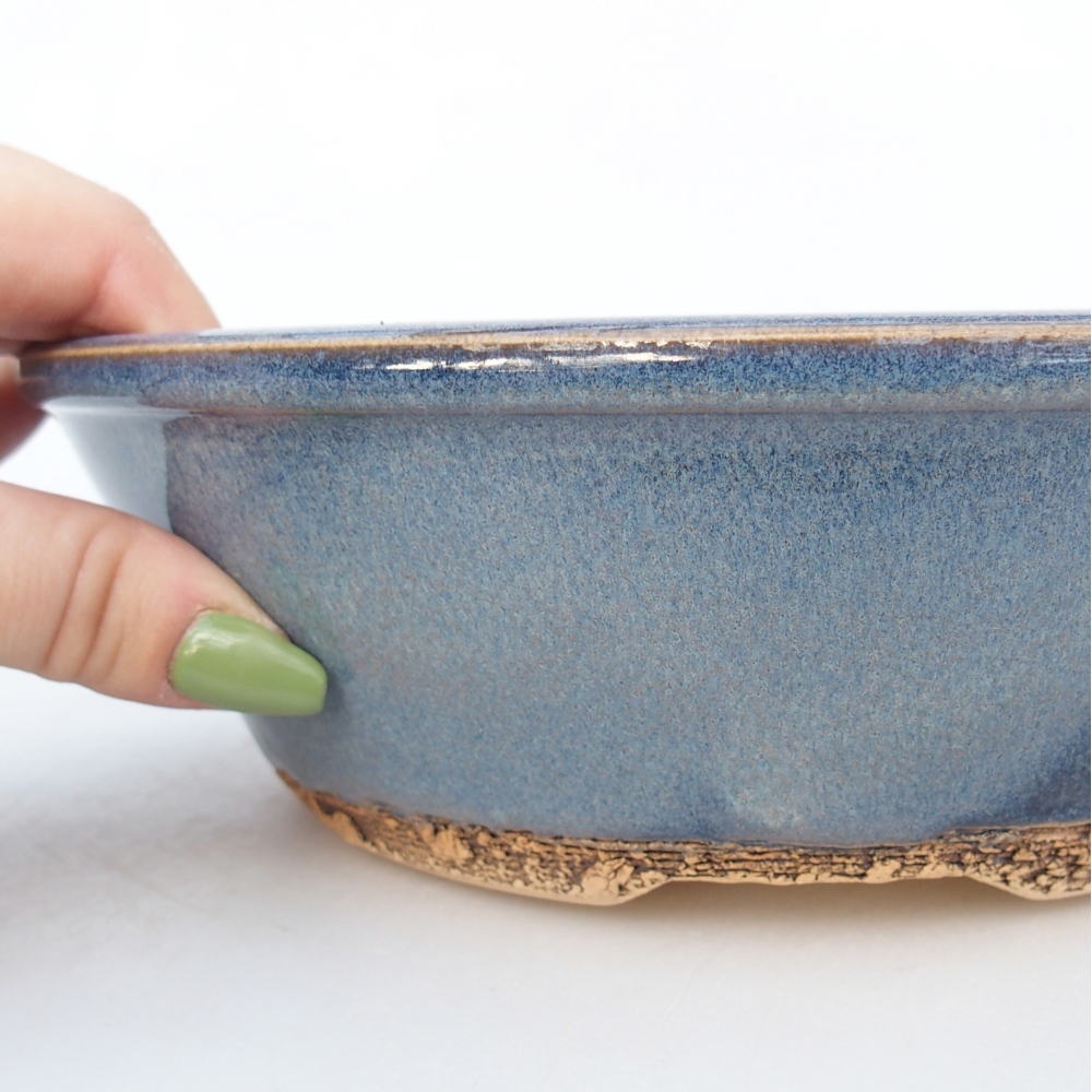 Ceramic bonsai bowl 22 x 22 x 6 cm, colour blue
