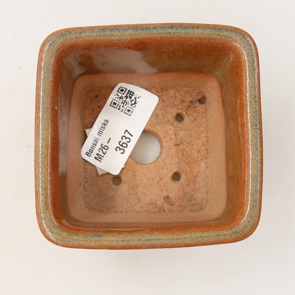 Ceramic bonsai bowl 8,5 x 8,5 x 5,5 cm, brown
