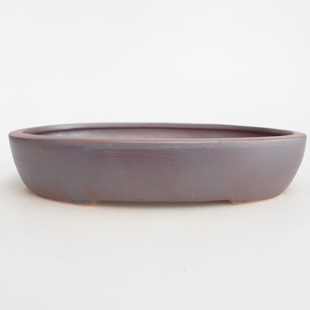 Ceramic bonsai bowl 22 x 17 x 4 cm, metal colour