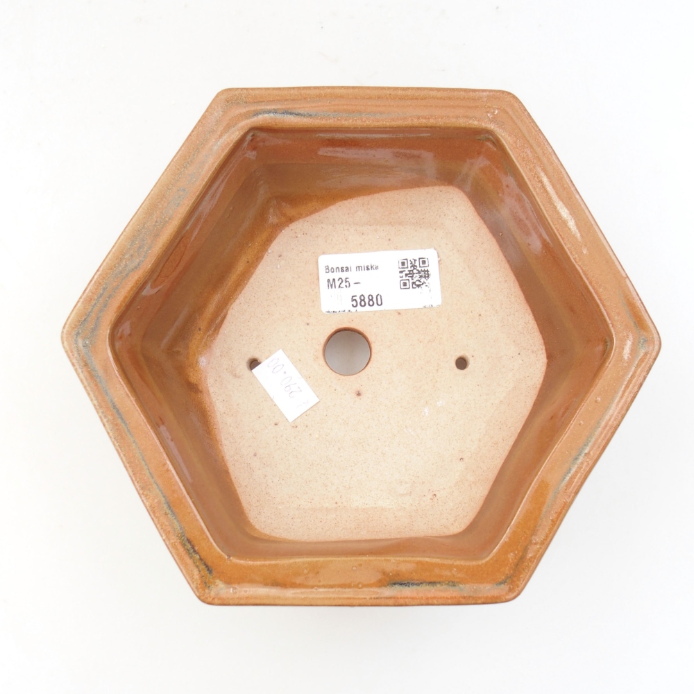 Ceramic bonsai bowl 17 x 15 x 6 cm, color brown