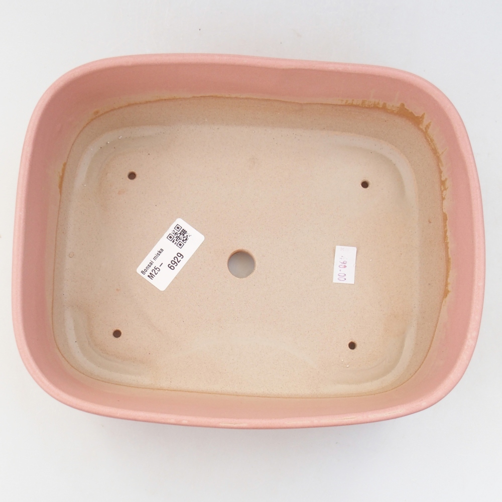 Ceramic bonsai bowl 23 x 18 x 7,5 cm, pink
