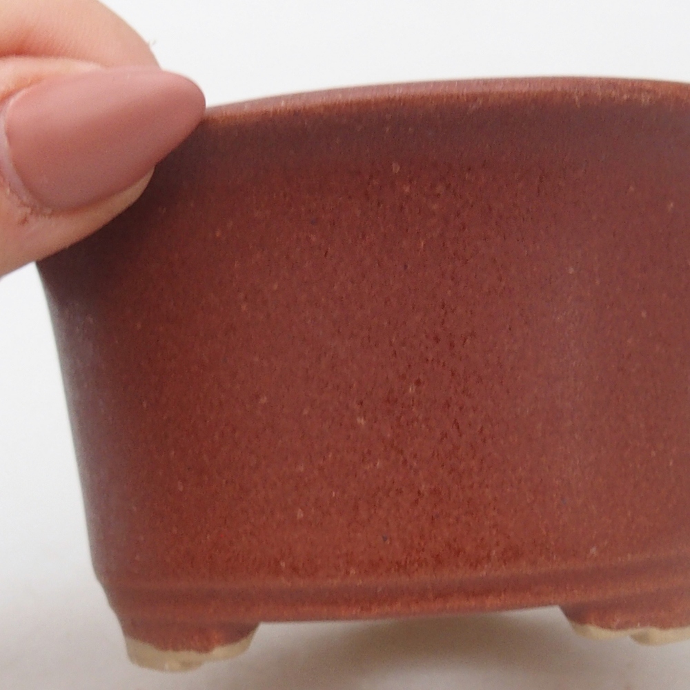 Ceramic bonsai bowl 9 x 9 x 5 cm, burgundy