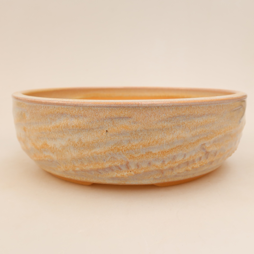Ceramic bonsai pot, 22 x 22 x 7 cm, beige
