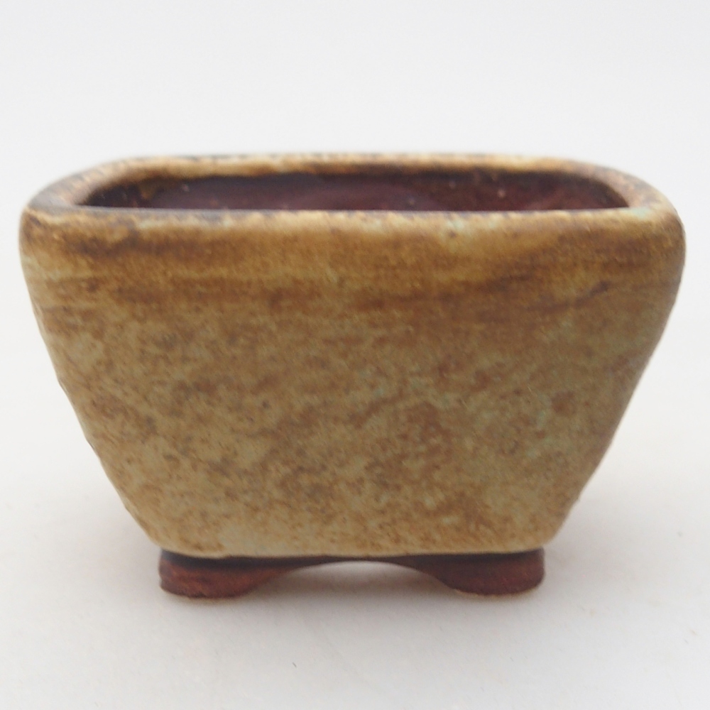 Ceramic bonsai bowl 6 x 6 x 4 cm, green