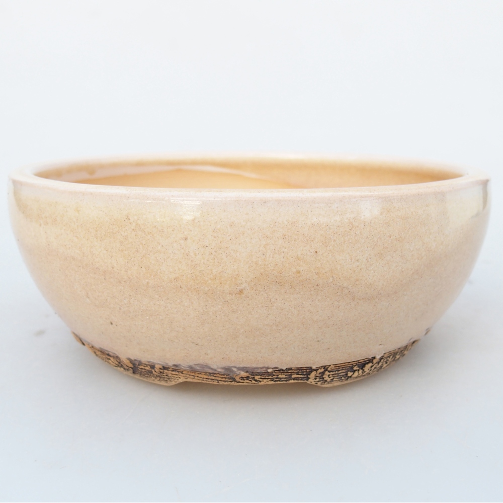 Ceramic bonsai bowl 14,5 x 14,5 x 5,5 cm, colour beige