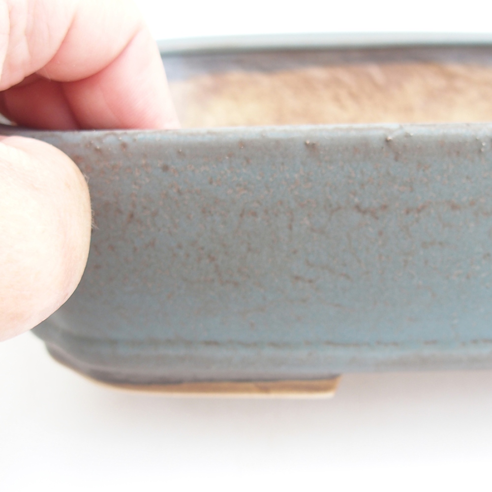 Ceramic bonsai bowl 24 x 20,5 x 6 cm, colour blue