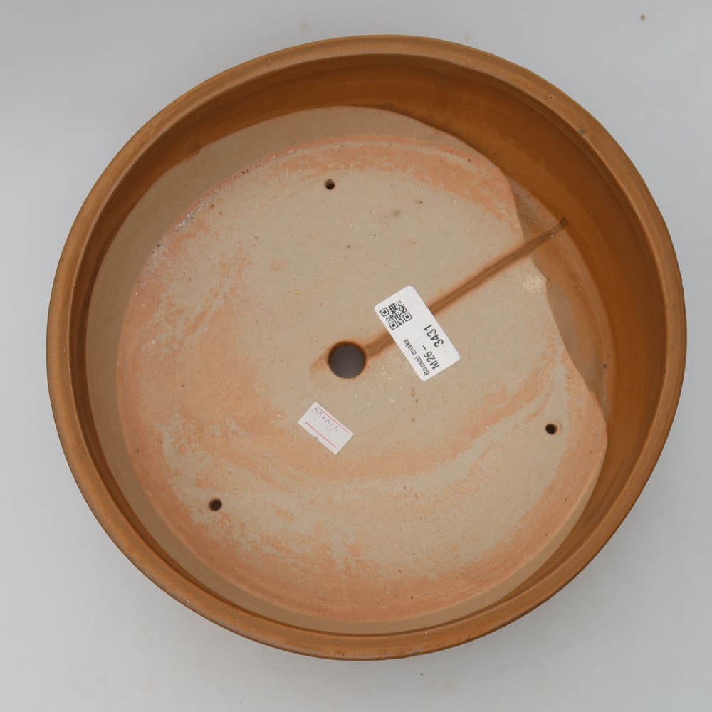Ceramic bonsai pot, 24 x 24 x 7 cm, brown