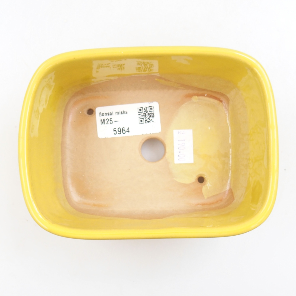 Ceramic bonsai bowl 13,5 x 10 x 6 cm, color yellow