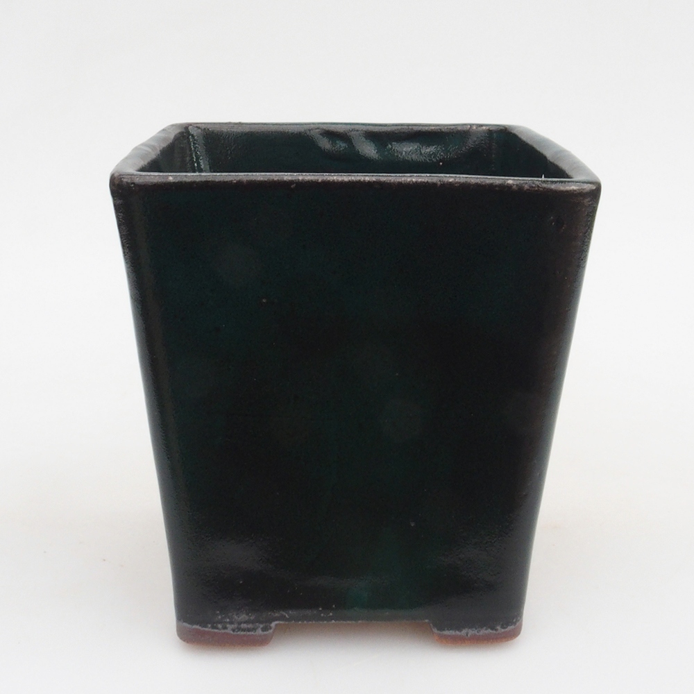 Ceramic bonsai bowl 10,5 x 10,5 x 10,5 cm, color green