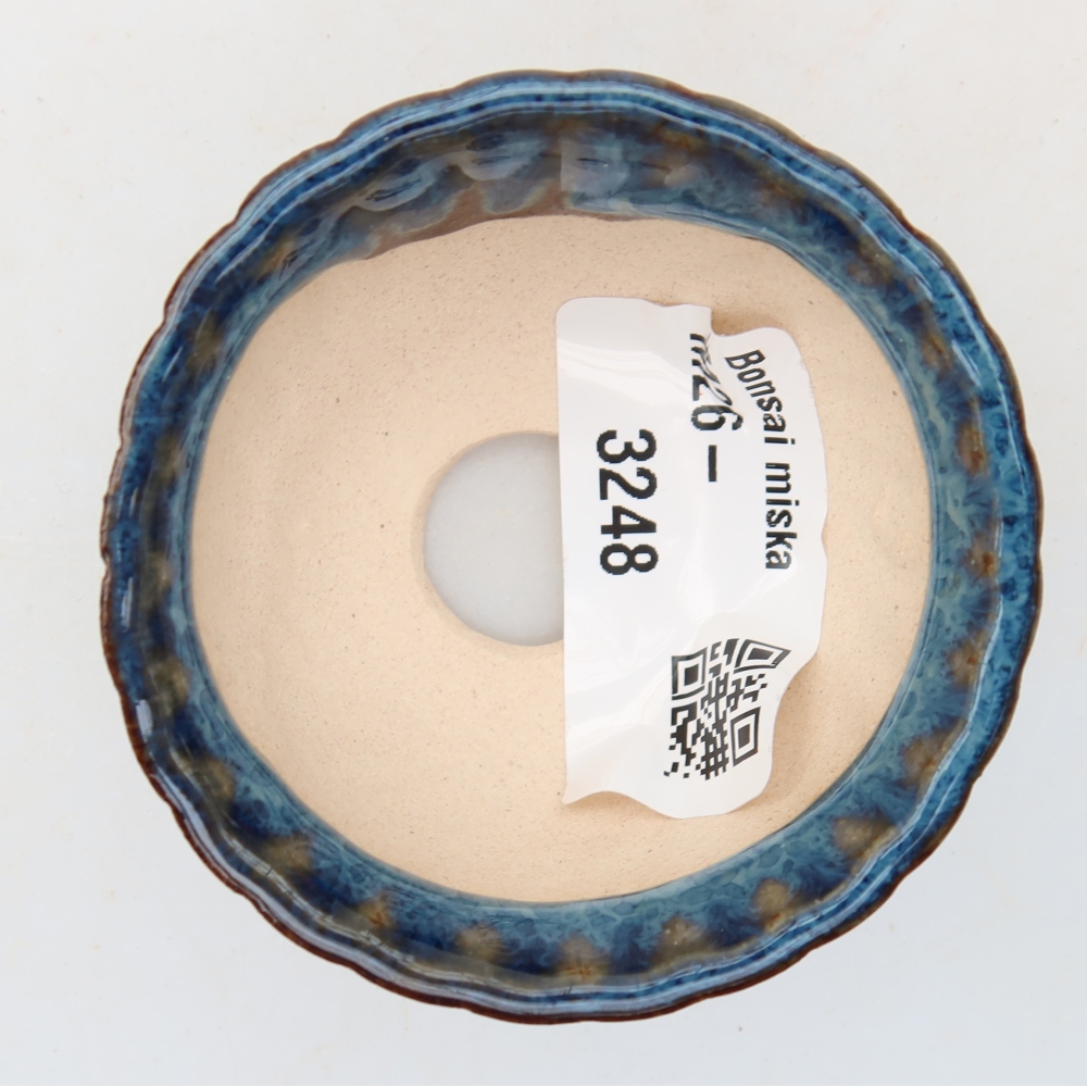 Ceramic bonsai pot, 5.5 x 5.5 x 3 cm, blue