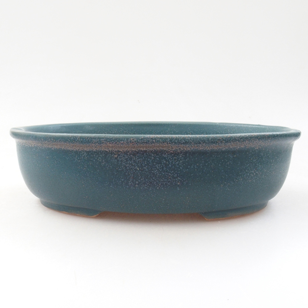 Ceramic bonsai bowl 18,5 x 14,5 x 5 cm, color blue