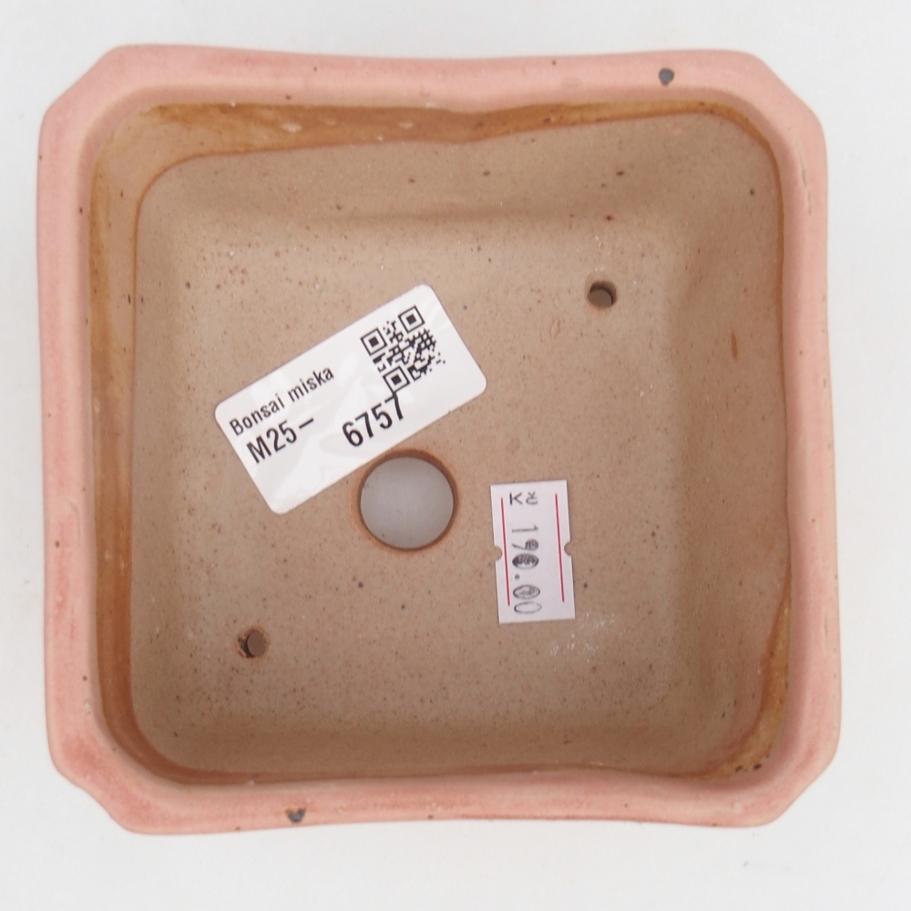 Ceramic bonsai bowl 8 x 8 x 10,5 cm, pink