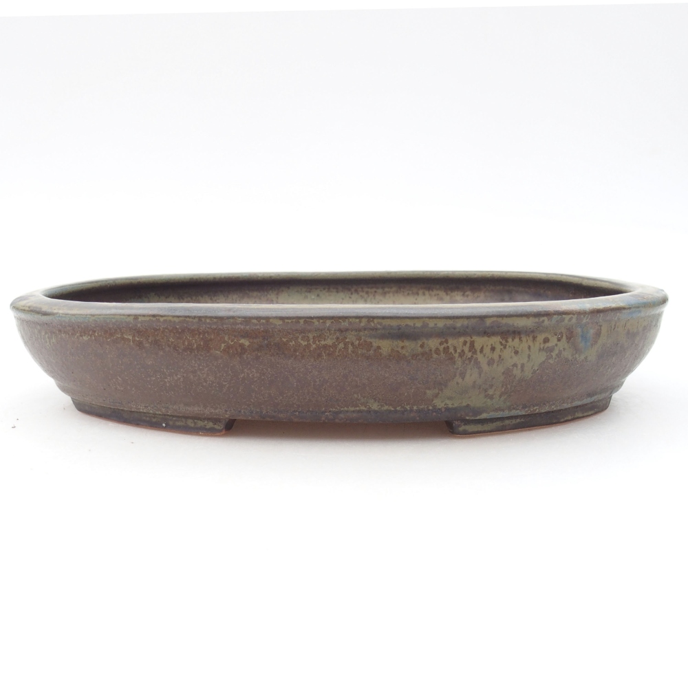 Ceramic bonsai bowl 25 x 20 x 4 cm, color brown