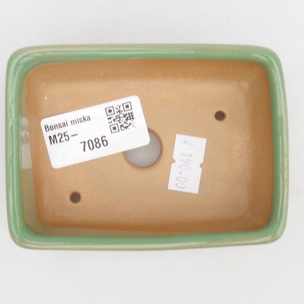 Ceramic bonsai bowl 10 x 7 x 3 cm, green