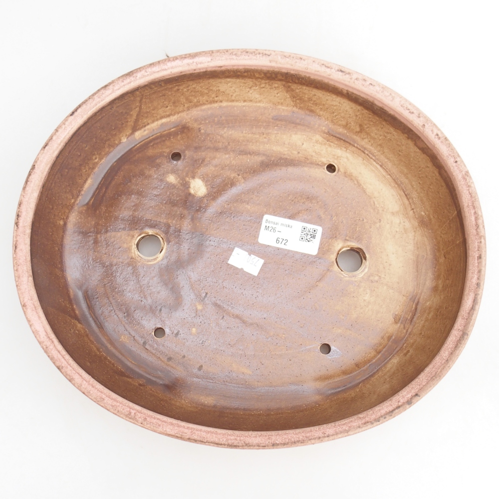 Ceramic bonsai bowl 28,5 x 25 x 6 cm, pink