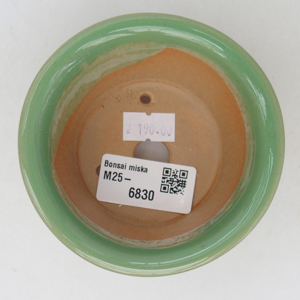 Ceramic bonsai bowl 9 x 9 x 5 cm, green