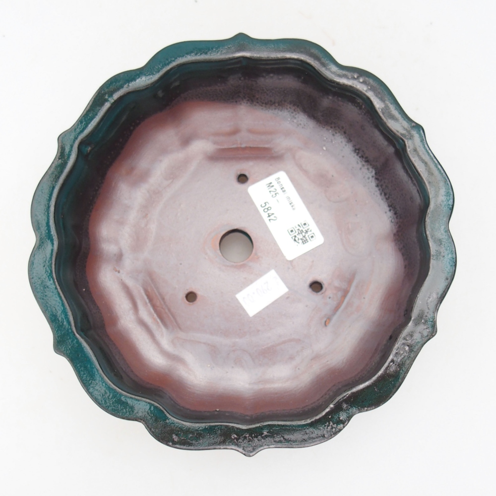 Ceramic bonsai bowl 18 x 18 x 5 cm, color green