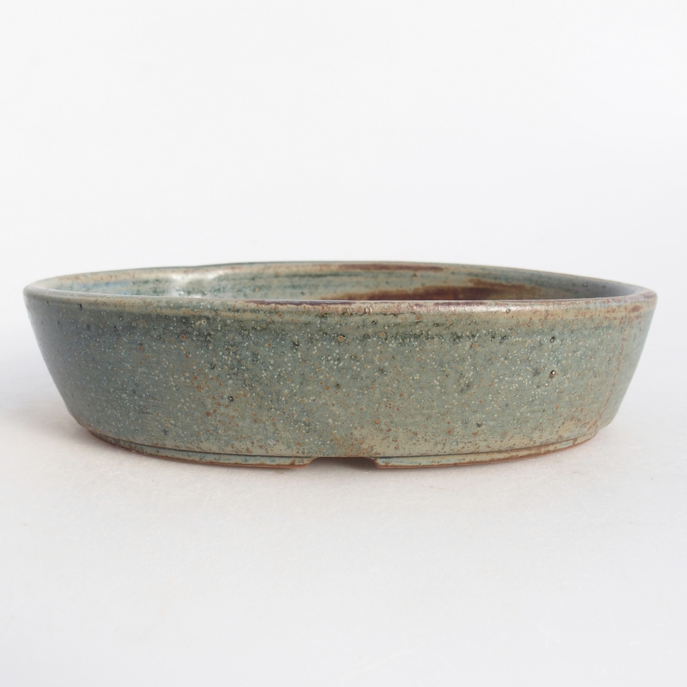 Ceramic bonsai bowl 18,5 x 13 x 4,5 cm, green